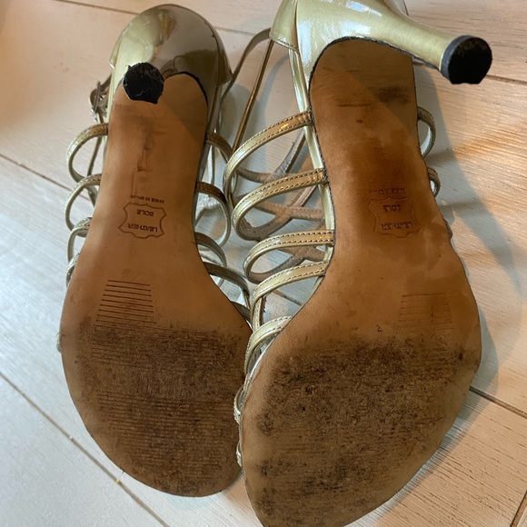 Sexy, strappy leather heels. Great for weddings or fancy date night. - Picture 9 of 12
